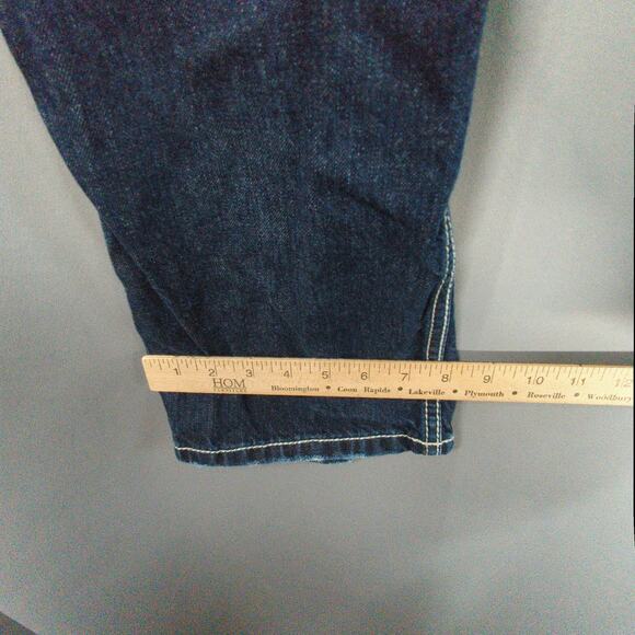 BKE Carter Jeans Mens 33 R Blue Straight Whiskering Cotton - Picture 7 of 8